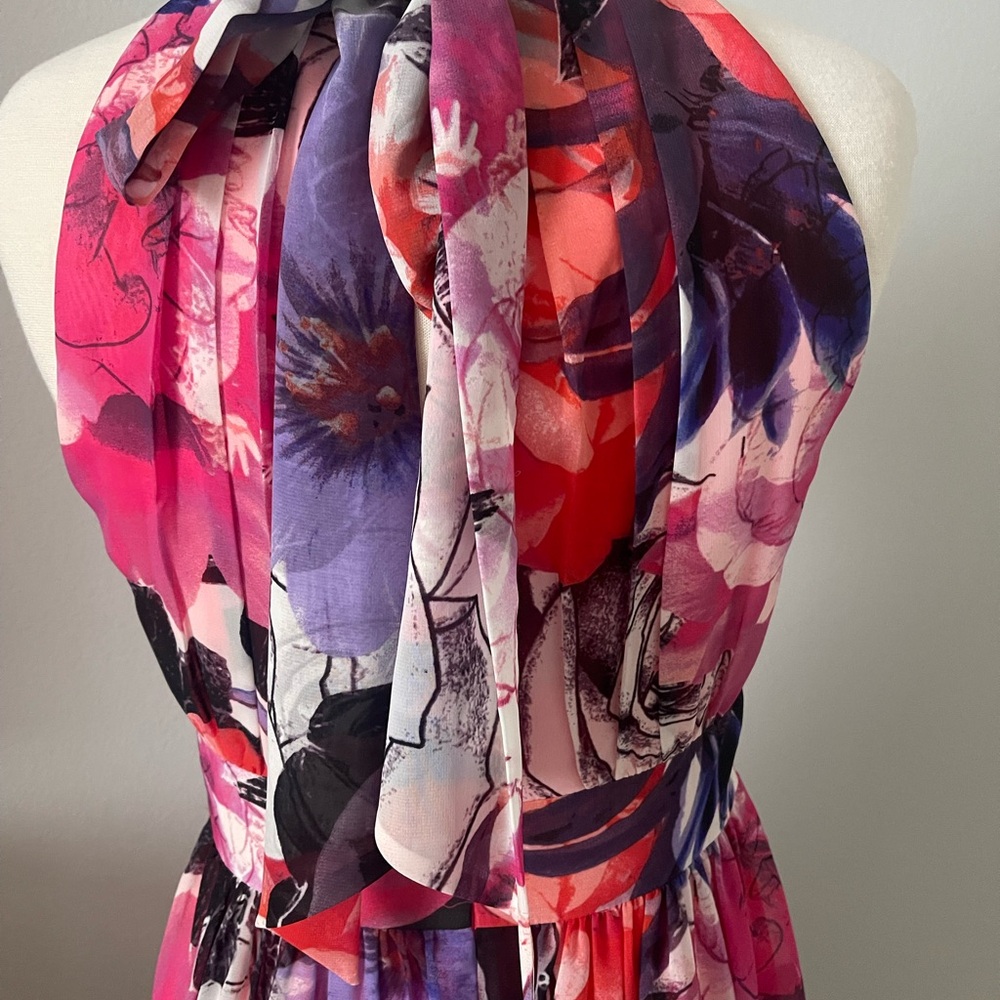Eliza J Pink and Purple Floral Maxi Dress - Picture 7 of 8